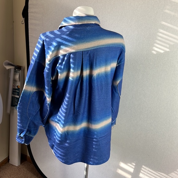 Free people women printed ruby jacket deep sea combo size S oversized new - Picture 4 of 13